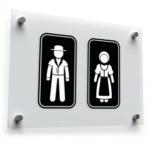 Vintage Amish Restroom Sticker Set