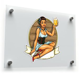 Vintage Beer Girl Vinyl Sticker
