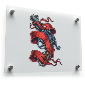 Vintage Revolver with Ribbon Sticker