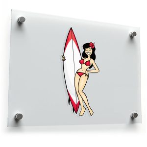 Vintage Surfer Girl Sticker