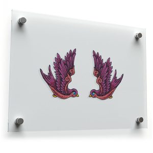 Vintage Swallow Bird Sticker Set