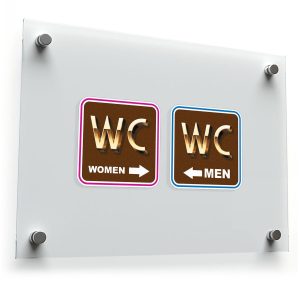 WC Bathroom Sign Stickers