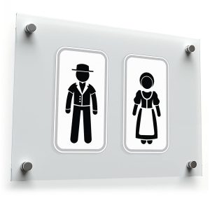 WC Restrooms Sign Vinyl Sticker