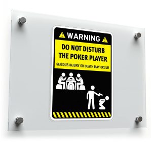 Warning Poker Player Sticker