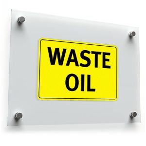 Waste Oil Sign Sticker