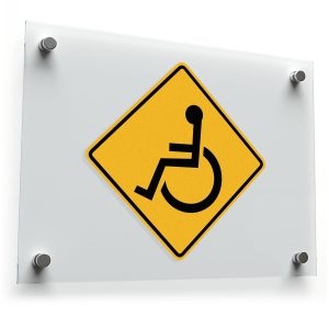 Wheelchair Symbol Warning Sticker – Durable Yellow and Black