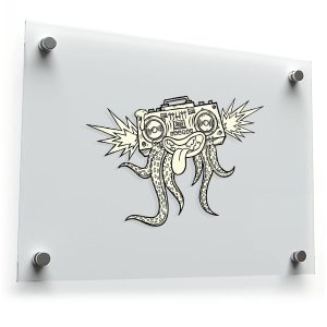 Whimsical Boombox Octopus Sticker