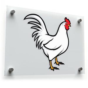 White Rooster Decal