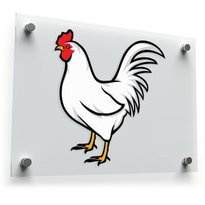 White Rooster Sticker