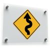 Winding Road Warning Sticker – Yellow and Black Safety 1