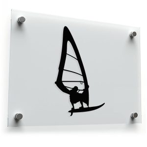 Windsurfing Silhouette Vinyl Sticker
