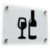 Wine Bottle and Glass Silhouette Decal 1