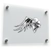 Bold Gothic Skull and Wing Design Sticker