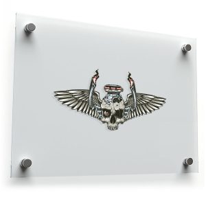 Winged Skull Engine Sticker