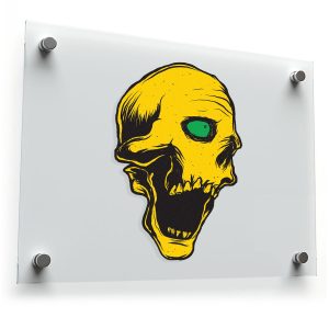 Yellow Skull Vinyl Sticker