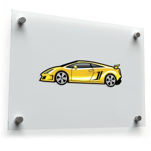 Yellow Sports Car Sticker