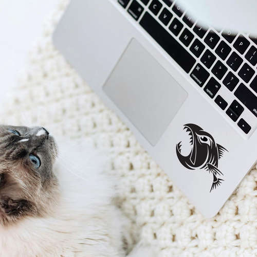 Aggressive Fish Skeleton Vinyl Sticker 9 Aggressive Fish Skeleton Vinyl Sticker - Image 7