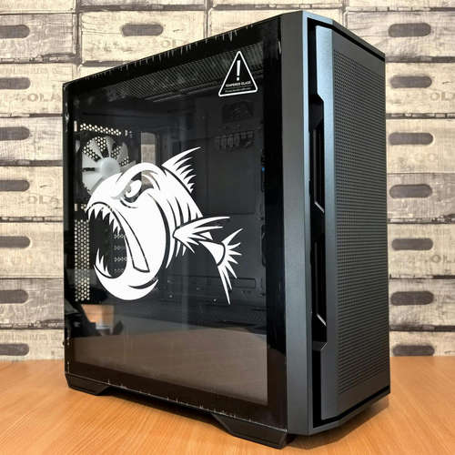 Aggressive Fish Skeleton Vinyl Sticker 8 Aggressive Fish Skeleton Vinyl Sticker - Image 6