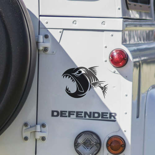 Aggressive Fish Skeleton Vinyl Sticker 11 Aggressive Fish Skeleton Vinyl Sticker - Image 9