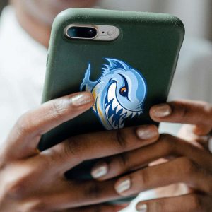 Alternative view of Angry Fish Sticker