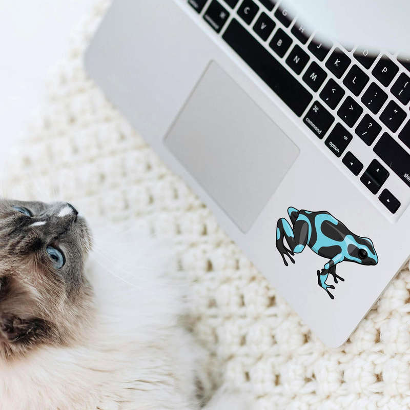 Blue Poison Dart Frog Vinyl Sticker 8 Blue Poison Dart Frog Vinyl Sticker - Image 6