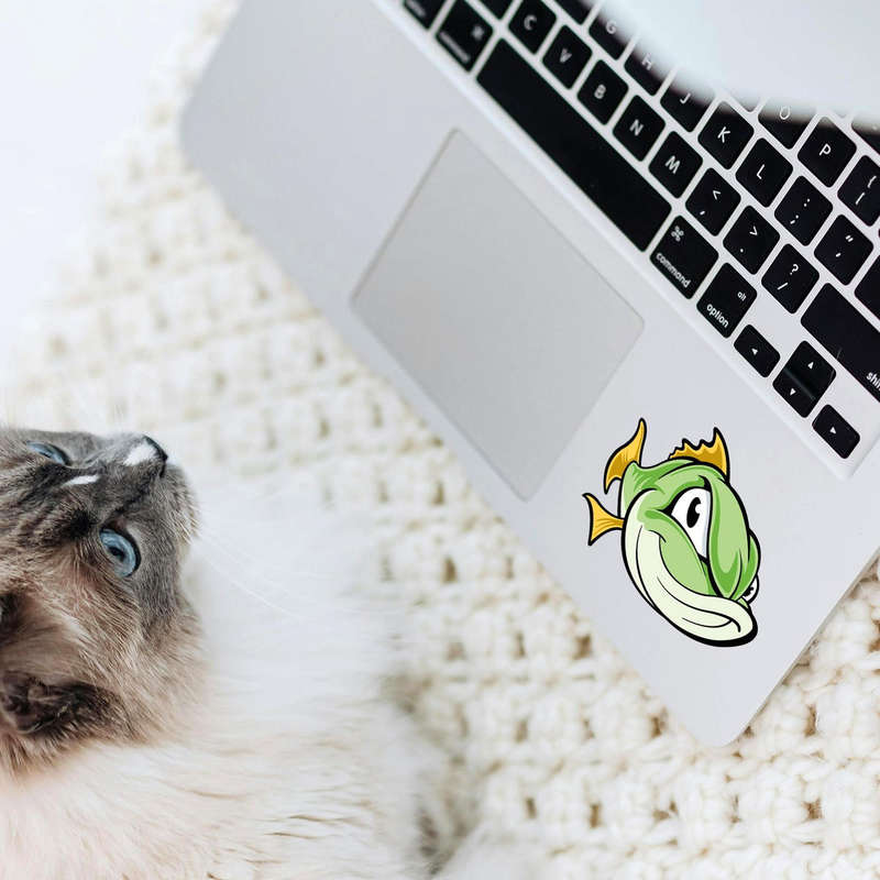 Cartoon Green Fish Sticker 8 Cartoon Green Fish Sticker - Image 6