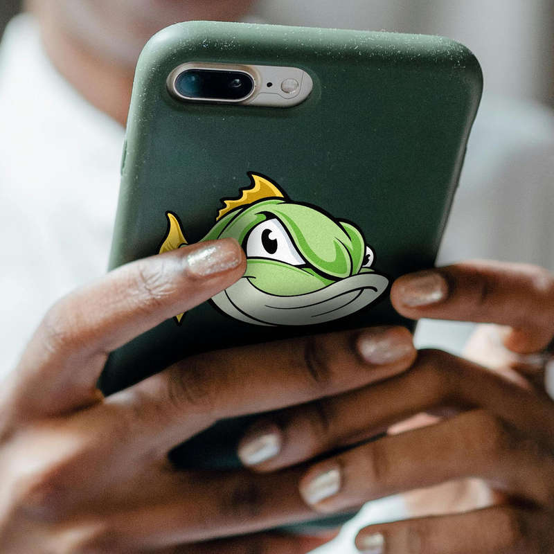 Cartoon Green Fish Sticker 7 Cartoon Green Fish Sticker - Image 5