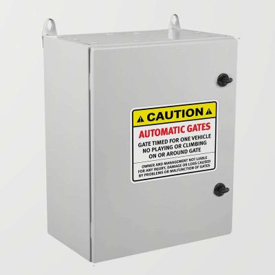 Caution: Automatic Gates Safety Sticker - Stickers Factory