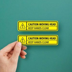 Caution Moving Head Sticker – Keep Hands Clear Safety