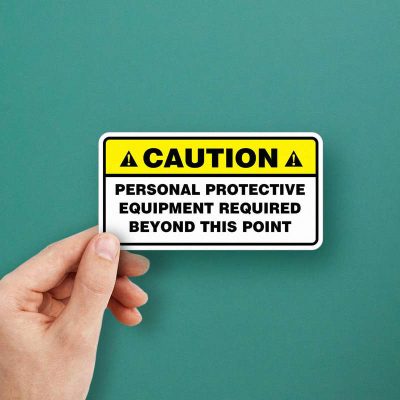 Support Required Sticker Caution PPE Required Sticker - Stickers Factory