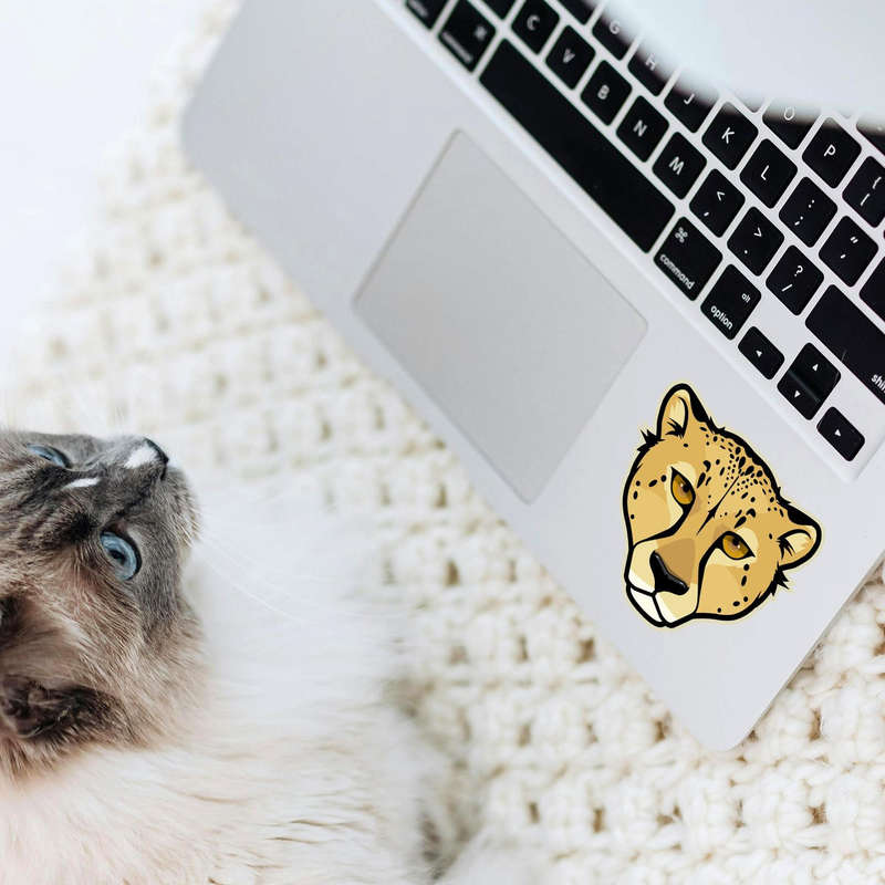 Cheetah Face Vinyl Sticker 9 Cheetah Face Vinyl Sticker - Image 7