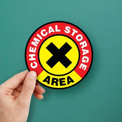 "Chemical Storage Area" Safety Sticker - Stickers Factory