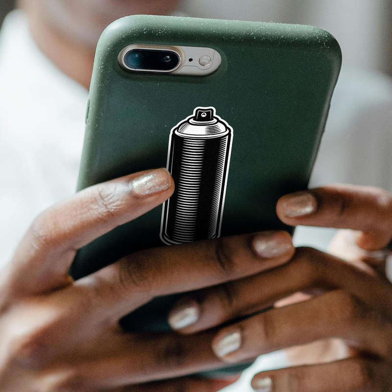 Classic Black Spray Can Silhouette Sticker 7 Classic Black Spray Can Silhouette Sticker - Image 5