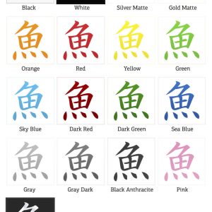 Alternative view of Classic Kanji "Fish" Sticker