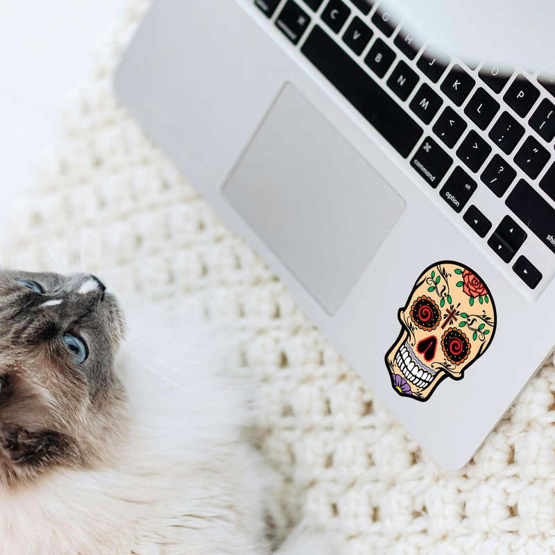 Colorful Sugar Skull Sticker 7 Colorful Sugar Skull Sticker - Image 5