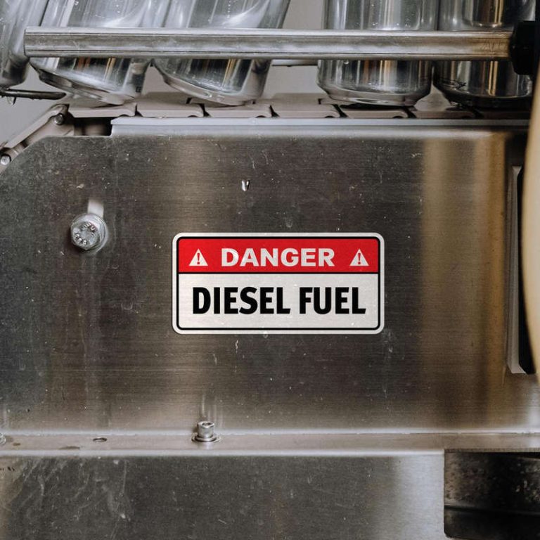 Danger Diesel Fuel Sticker – Red and Black Safety - Stickers Factory