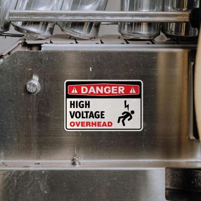 Overhead Line Sticker Danger High Voltage Overhead Sticker - Stickers Factory