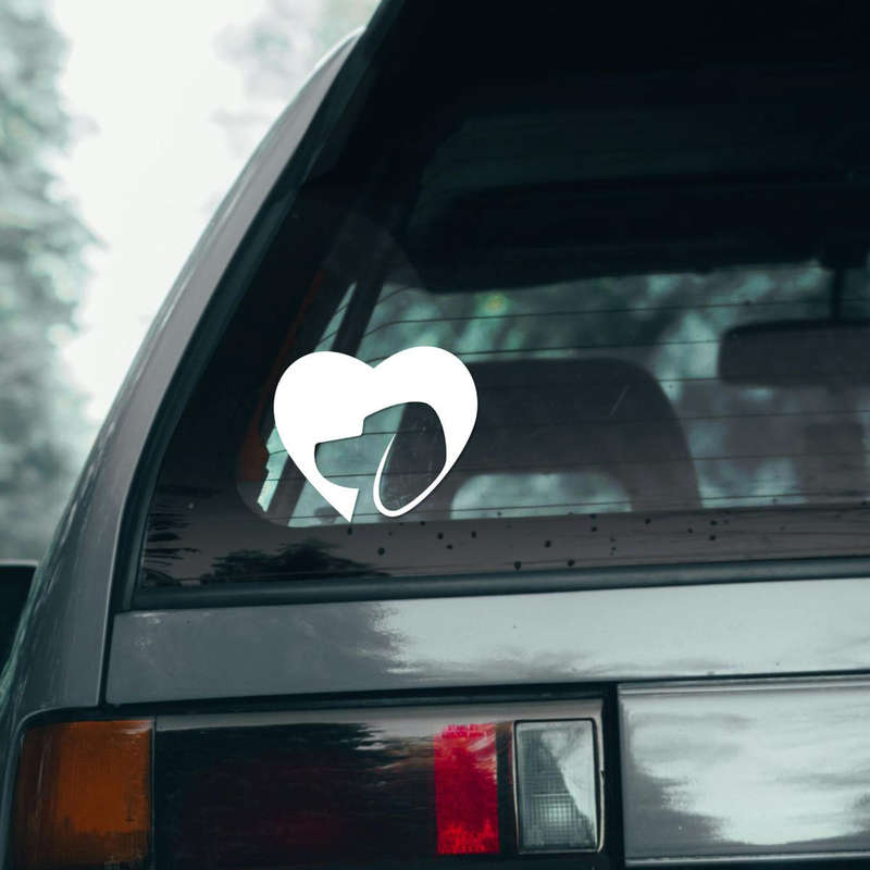 Dog and Heart Silhouette Vinyl Sticker 8 Dog and Heart Silhouette Vinyl Sticker - Image 6