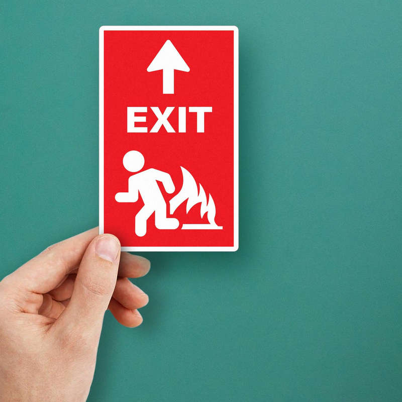 Emergency Exit Sign Sticker 5 Emergency Exit Sign Sticker - Image 3