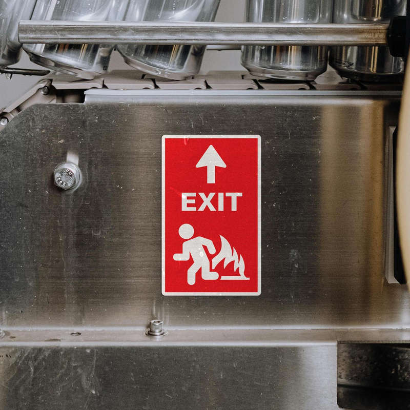 Emergency Exit Sign Sticker 6 Emergency Exit Sign Sticker - Image 4