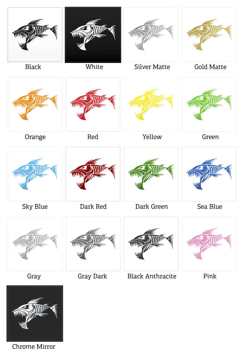 Fierce Fish Skeleton Sticker 5 Fierce Fish Skeleton Sticker - Image 3