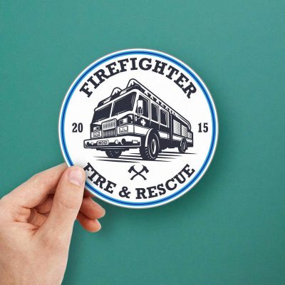 Firefighter Fire & Rescue Sticker - Stickers Factory