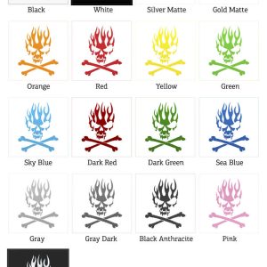 Alternative view of Flaming Skull and Crossbones Sticker