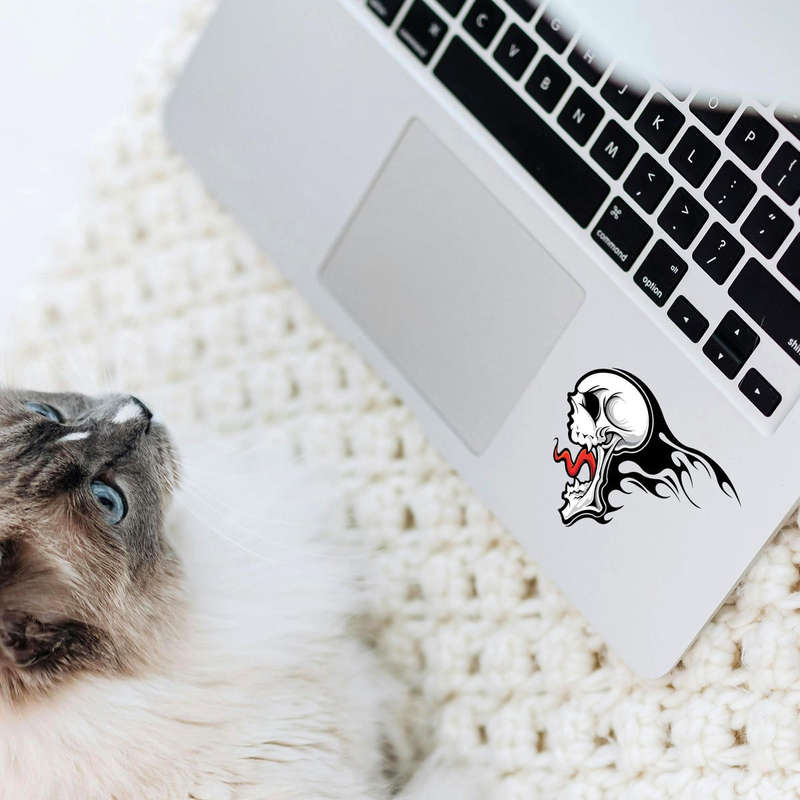 Flaming Skull Vinyl Sticker 7 Flaming Skull Vinyl Sticker - Image 5