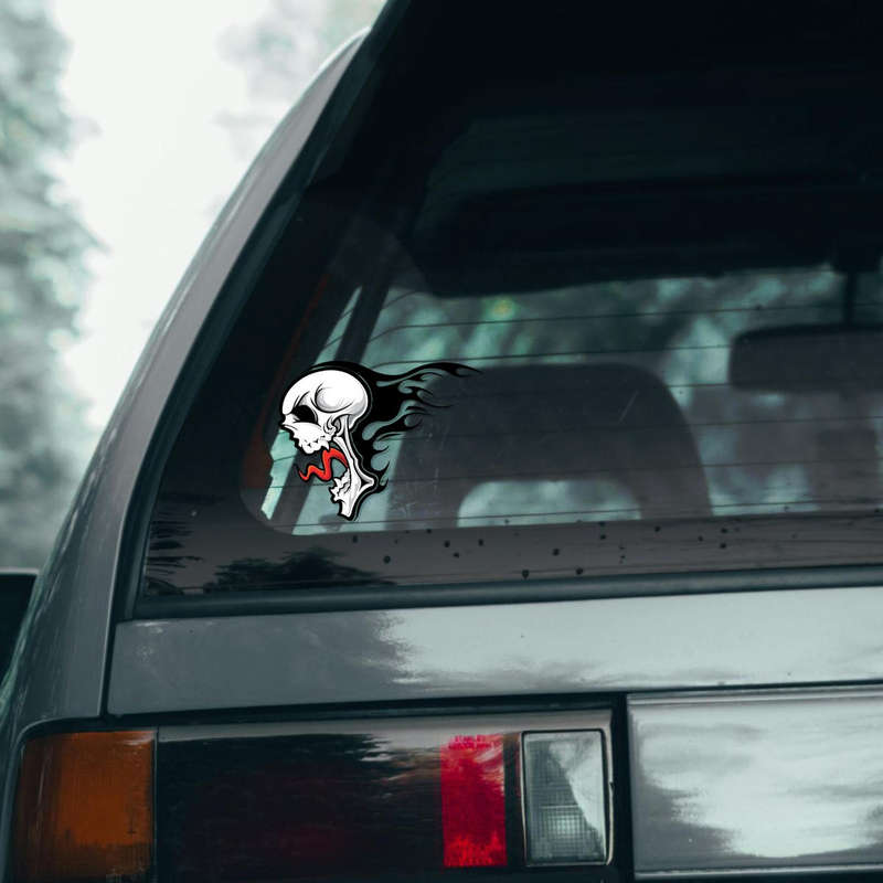 Flaming Skull Vinyl Sticker 9 Flaming Skull Vinyl Sticker - Image 7