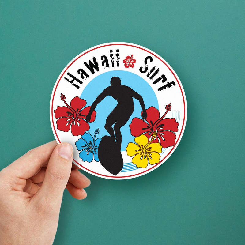 Hawaiian Surf Sticker 5 Hawaiian Surf Sticker - Image 3
