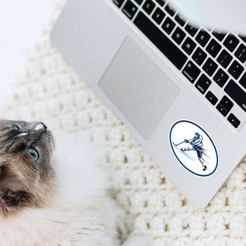 Hockey Player Vinyl Sticker 8 Hockey Player Vinyl Sticker - Image 6