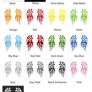 Alternative view of Racing Flames and Checkered Flag Sticker Set