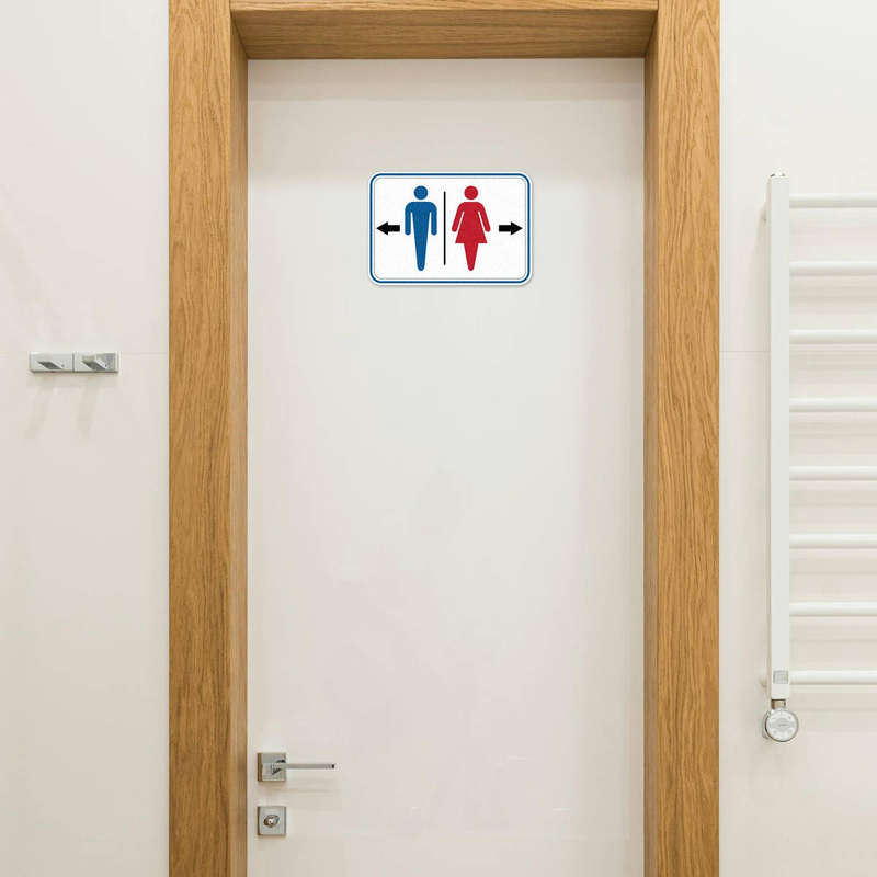 Restroom Directional Sticker 6 Restroom Directional Sticker - Image 4