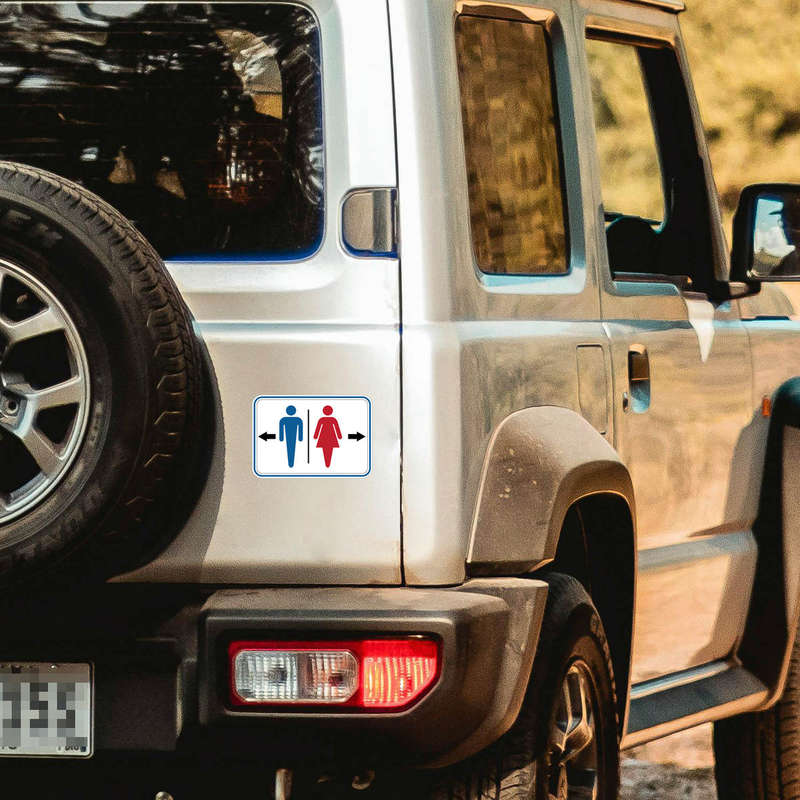 Restroom Directional Sticker 5 Restroom Directional Sticker - Image 3